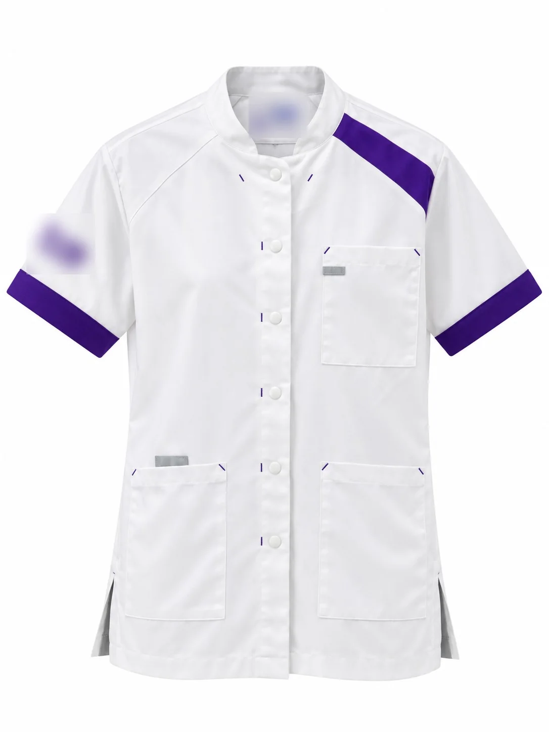 Tunique médicale blanche et violette