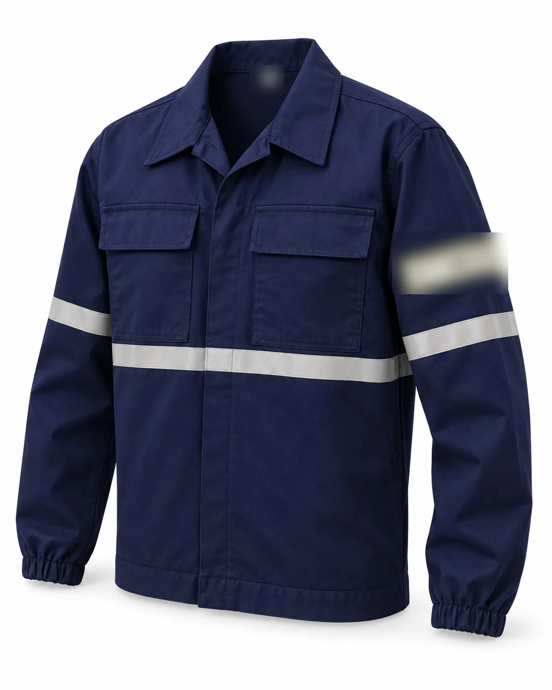 Blouson marine, bandes réfléchissantes